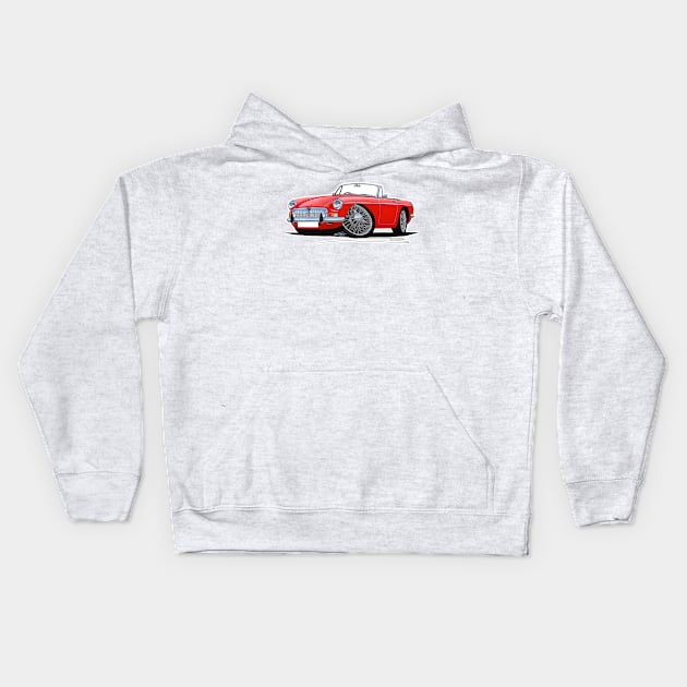 MGB Roadster Red Kids Hoodie by y30man5